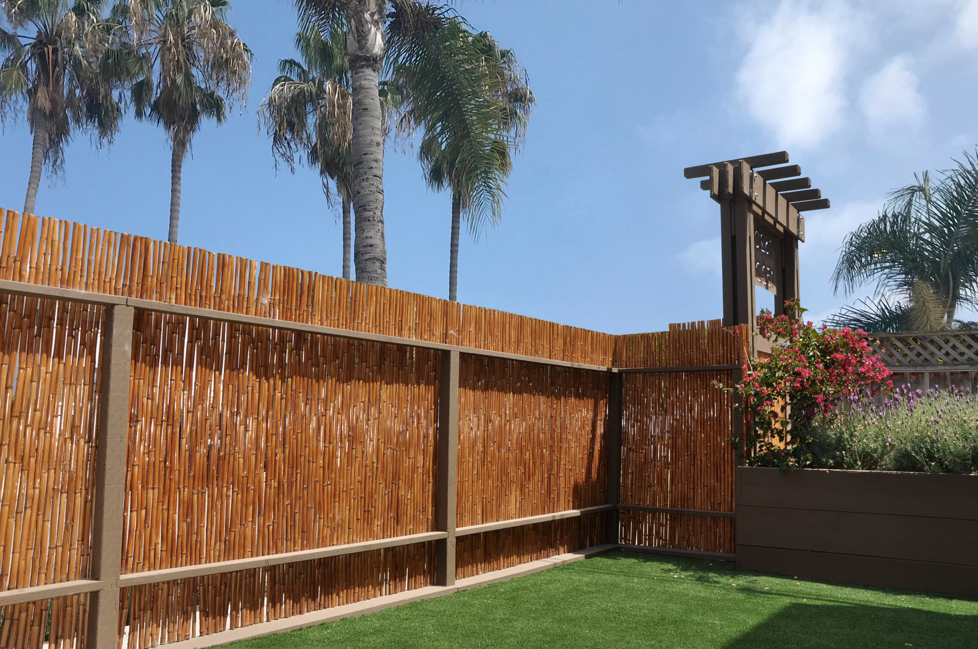 1 in. Carbonized 6ft. x 6ft. Rolled Bamboo Fencing